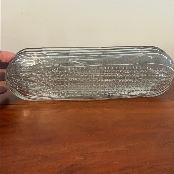 Corn on the Cob Dishes Holders Set of 4 Clear Glass Serving Vintage - Picture 4 of 7